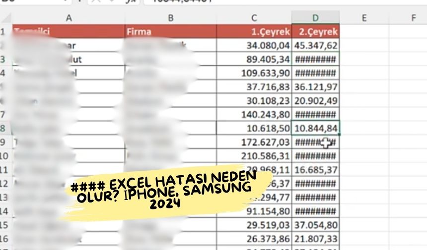 #### Excel Hatası Neden